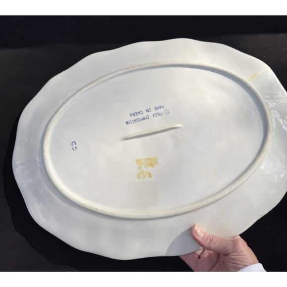 Vintage Turkey Serving Plate OGGI Corporation 17.75"x13.75" Embossed White - Picture 4 of 8